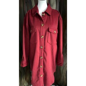 Falls Creek red shacket. Size L.